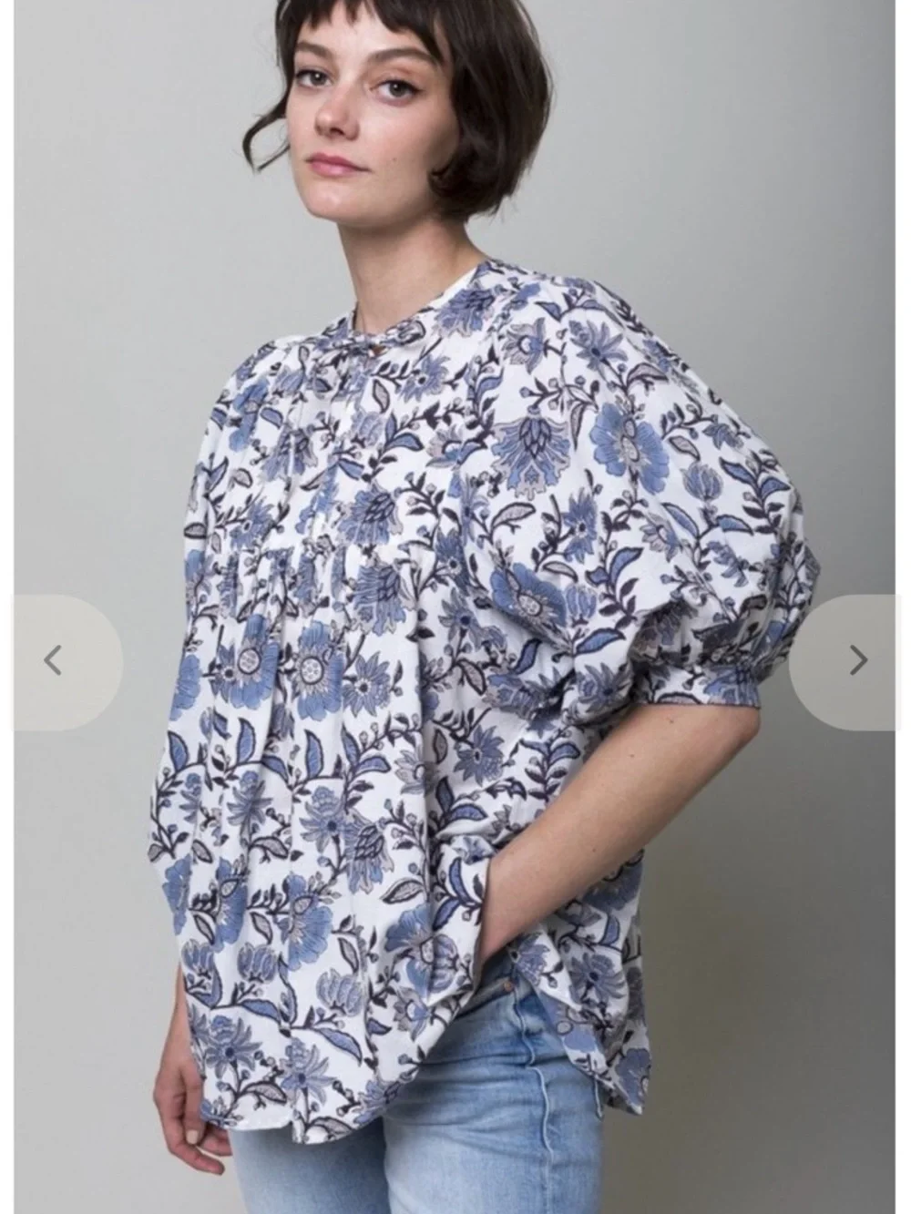 Mille Resort Thalia Top in Blue Floral Medium - Picture 7 of 11